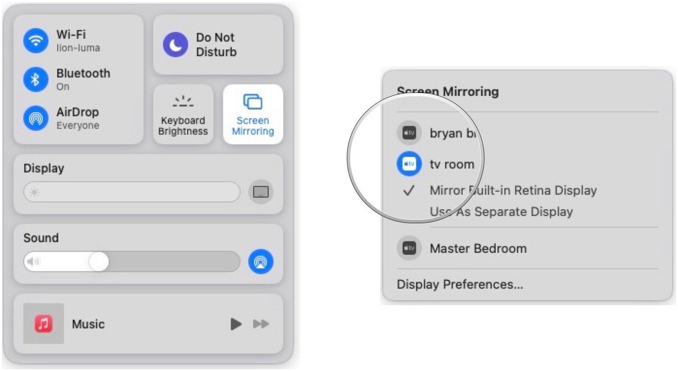 Airplay подключение к телевизору