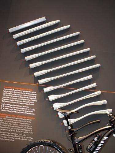 Each hydroformed top tube on the new Strive goes through fourteen separate steps from start to finish.