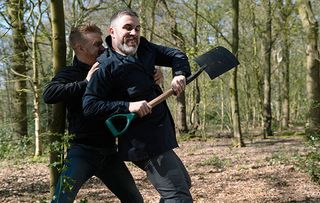 Gary Windass and Rick fight to the death in Coronation Street