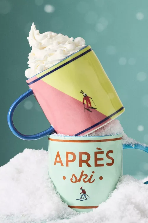 Apr&egrave;s Ski Handpainted Stoneware Mug