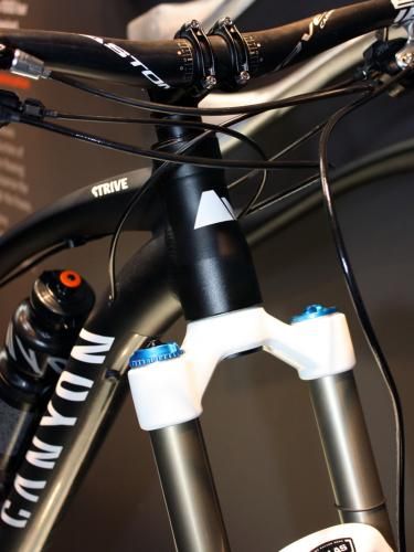 A tapered head tube is included on the new Strive.