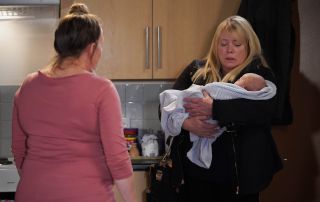 Will Sharon really let Karen leave Walford with Kayden? (Picture: BBC)