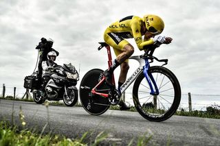 Geraint Thomas (Team Sky) during the stage 20 time trial at the Tour de France