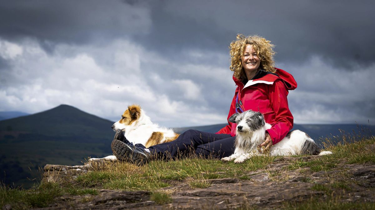 Kate Humble with her dogs on Escape to the Farm with Kate Humble