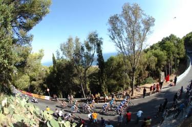 The peloton on day three of the Vuelta a Espana.