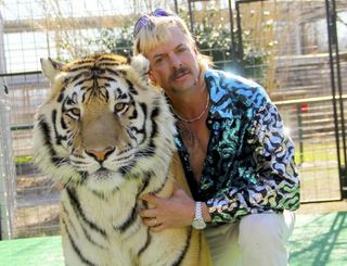 Joe Maldonado and a tiger