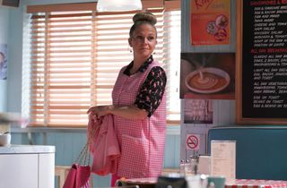 Linda starts work in the launderette in EastEnders