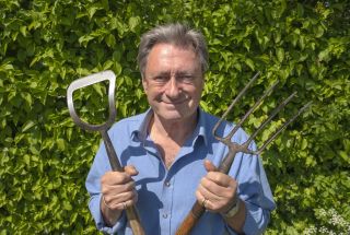 Alan Titchmarsh in his garden ready to film