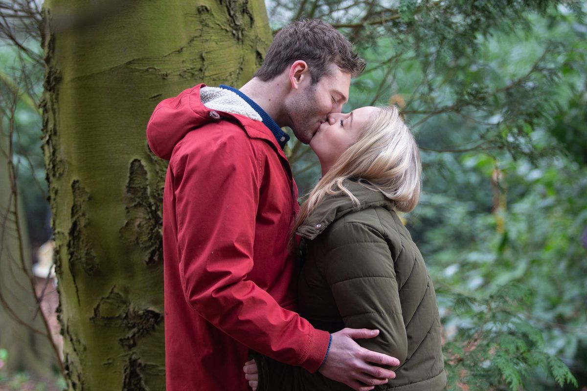 Andrea spies on Jamie and Belle in Emmerdale