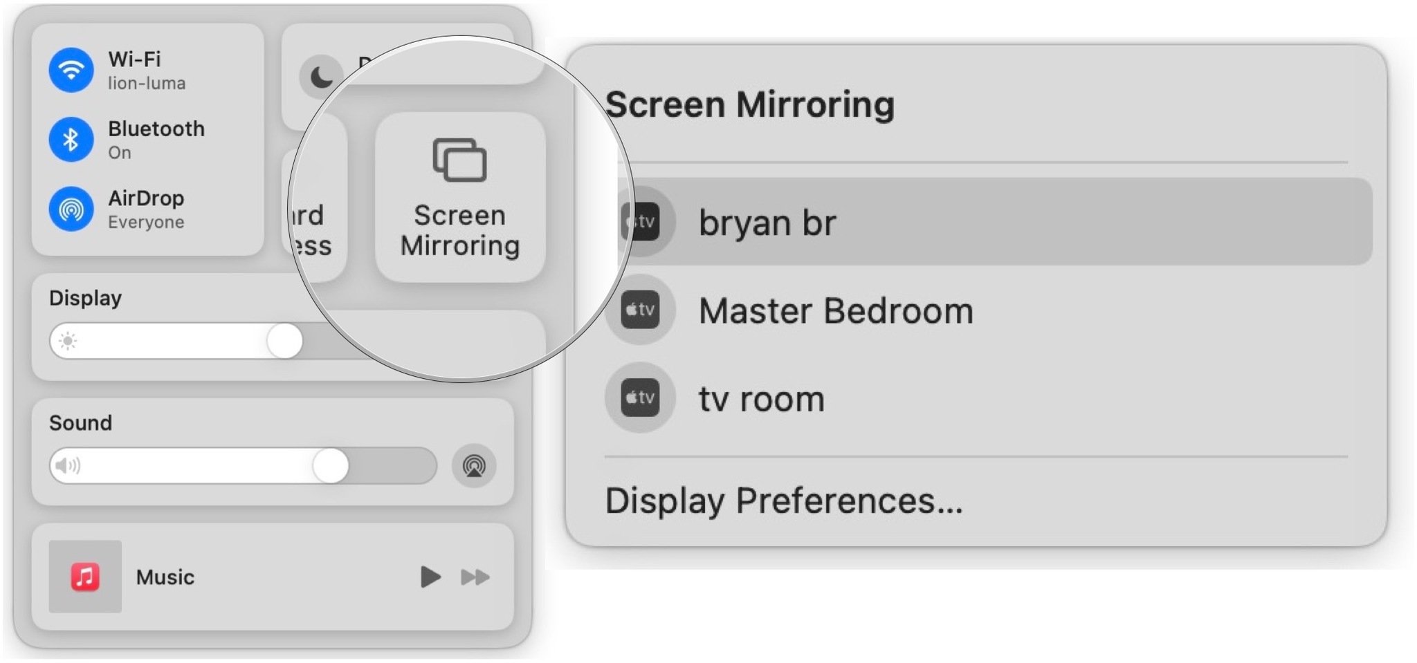 Screen mirroring как подключить айфон