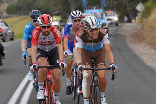 Benoit Cosnefroy (AG2R La Mondiale) leads the break on stage 4 of the 2019 Tour Down Under