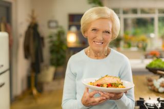 Mary Berry with a dish of food in Simple Comforts