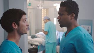 Holby City Xavier confronts Cameron