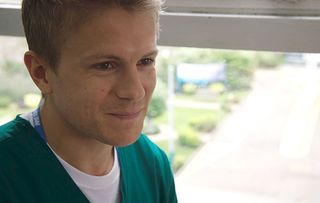 Holby crossover Ethan, played by George Rainsford
