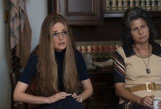 Rose Byrne as Gloria Steinem and Tracey Ullman as Betty Friedan in a scene from Mrs America