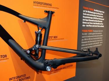 Canyon's new Strive uses a linkage-driven single-pivot rear end.