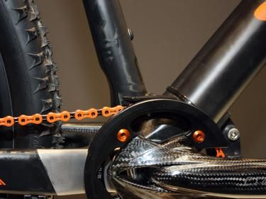 The seat tube still has an indentation for the front derailleur cage, even though one isn't used here.