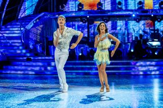 HRVY and Janette stand side-by-side performing their Strictly salsa