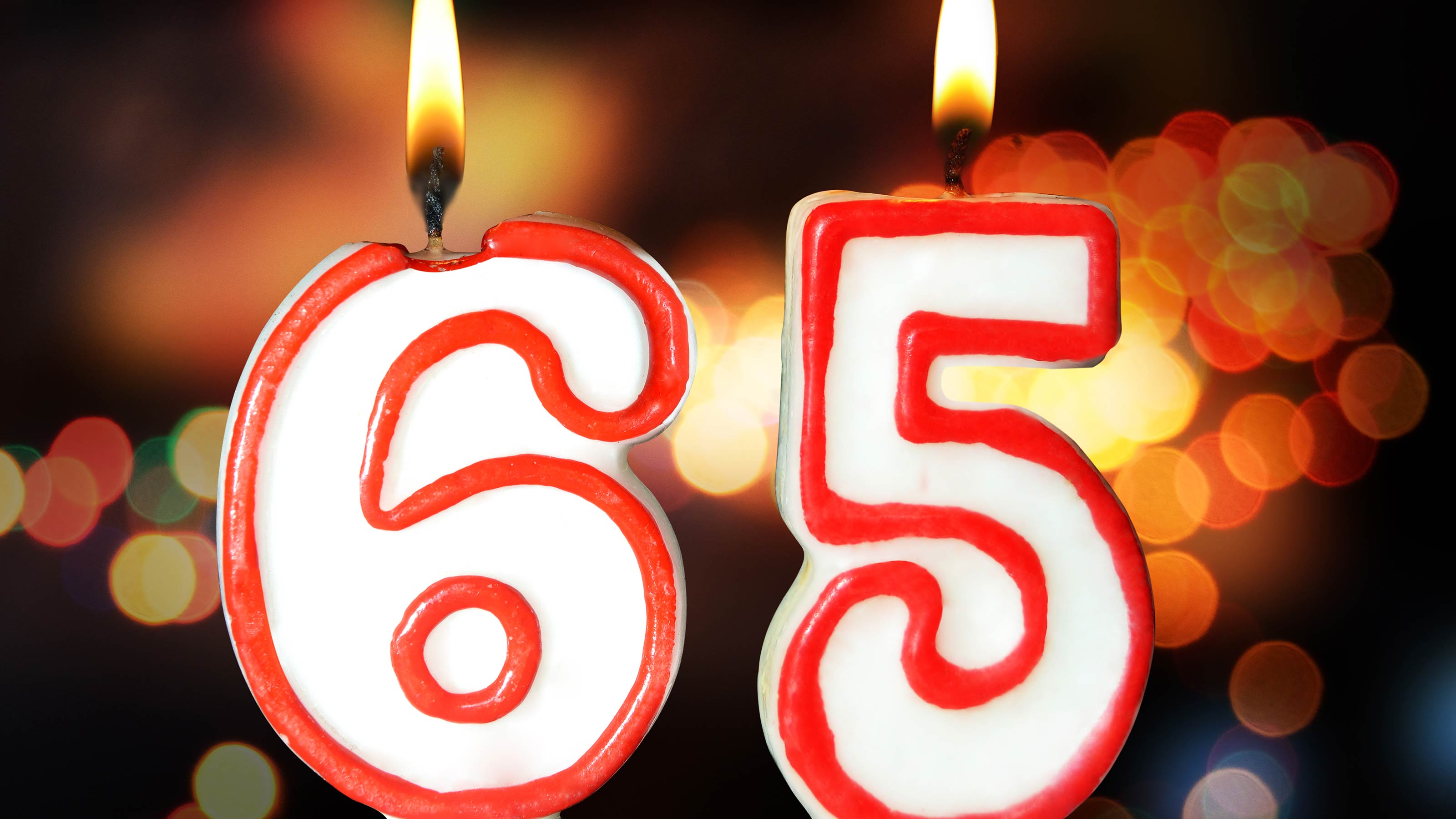 Birthday cake with 65 on it