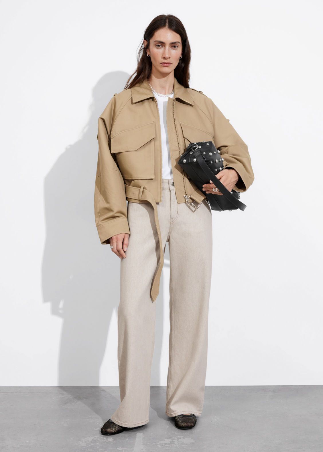 Belted Patch-Pocket Jacket
