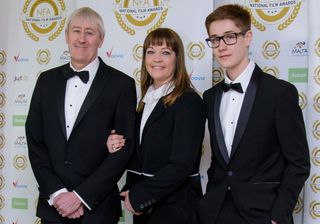 Nicholas Lyndhurst with his wife Lucy and son Archie
