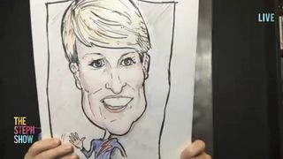 Celebrity guest Keith Lemon drew a picture of presenter Steph