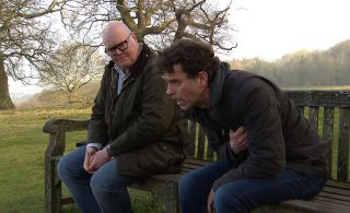 Paddy is worried Marlon is having a heart attack in Emmerdale