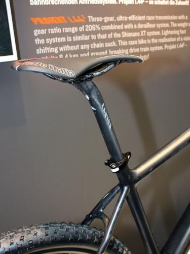 Canyon's carbon-and-basalt VCLS seatpost is astonishingly flexy, making for real world gains in rider comfort.