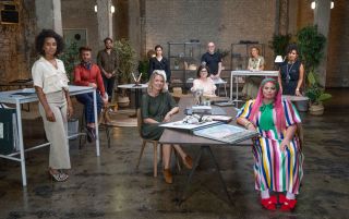 The contestants of series two gather in the design room