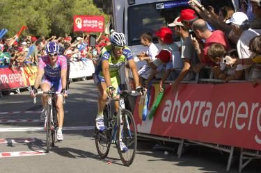 Vincenzo Nibali (Liquigas-Doimo) crosses the line in Malaga.