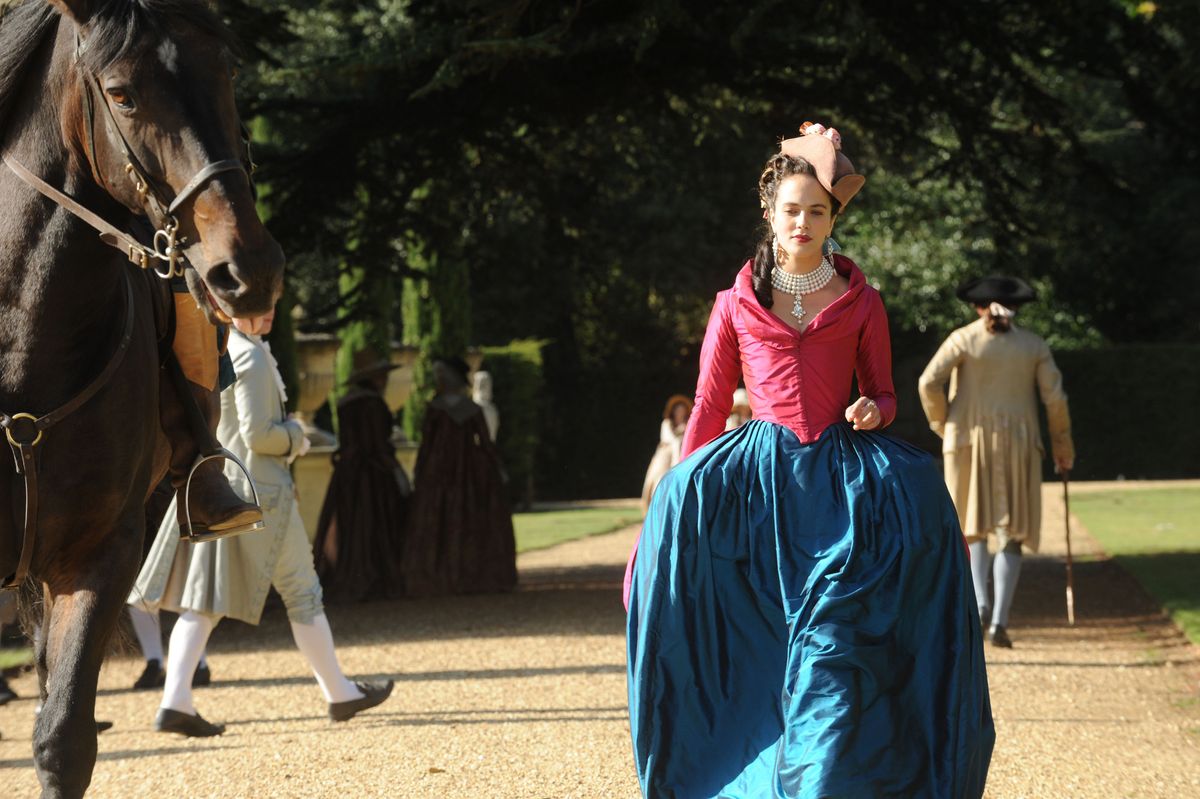 Jessica Brown Findlay as Charlotte in BBC2&#039;s Harlots