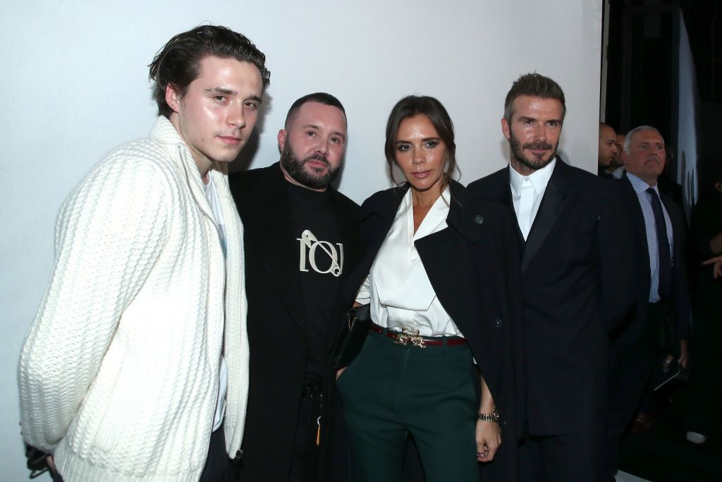 Brooklyn Beckham, Stylist Kim Jones, Victoria Beckham and David Beckham