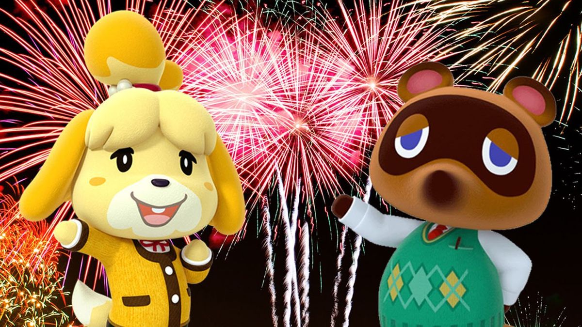 Animal Crossing New Horizons New Year's event — Fireworks, countdown