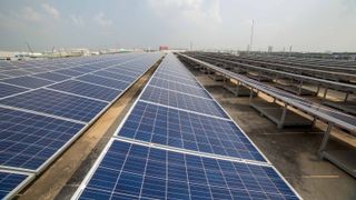 rows of solar panels