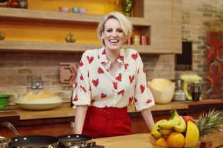 Steph McGovern in the kitchen on her new Packed Lunch set