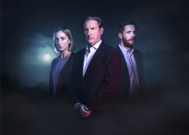Family ties: Adrian Dunbar (centre) plays Jim Hogan alongside Grainne Keenan as Fiona and Ian Lloyd Anderson as Paul...