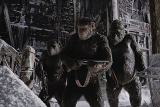 The apes with automatic weapons