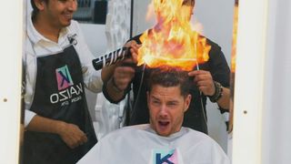 Scott with his hair on fire