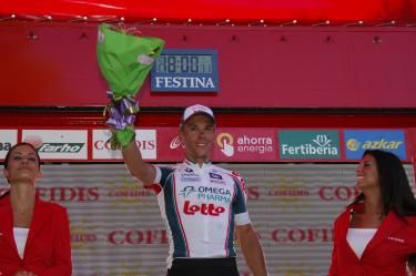 Philippe Gilbert (Omega Pharma-Lotto) on the podium.