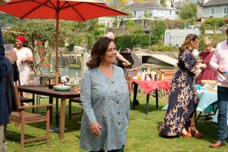 Maggie Cole (Dawn French) holds an excruciating barbecue