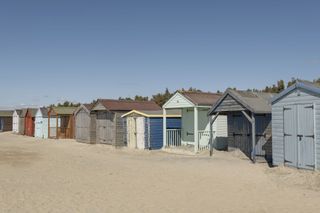 Colourful Beach Huts At West Wittering Beach South England