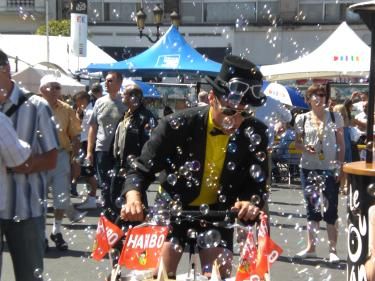 The Haribo candy makers had a bubble maker to entertain.