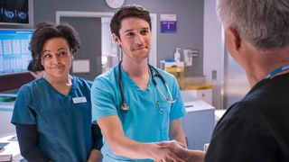 Holby City Cameron meets Drew