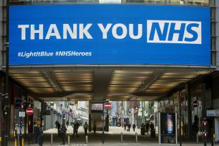 A Thank You NHS sign
