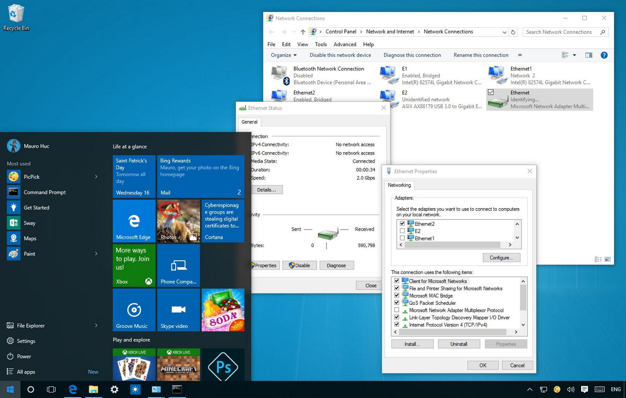Network connection windows 10. Сетевой мост windows 10. связь с windows. как настроить мост lan -wifi windows 10. vmware bridge protocol windows 10.