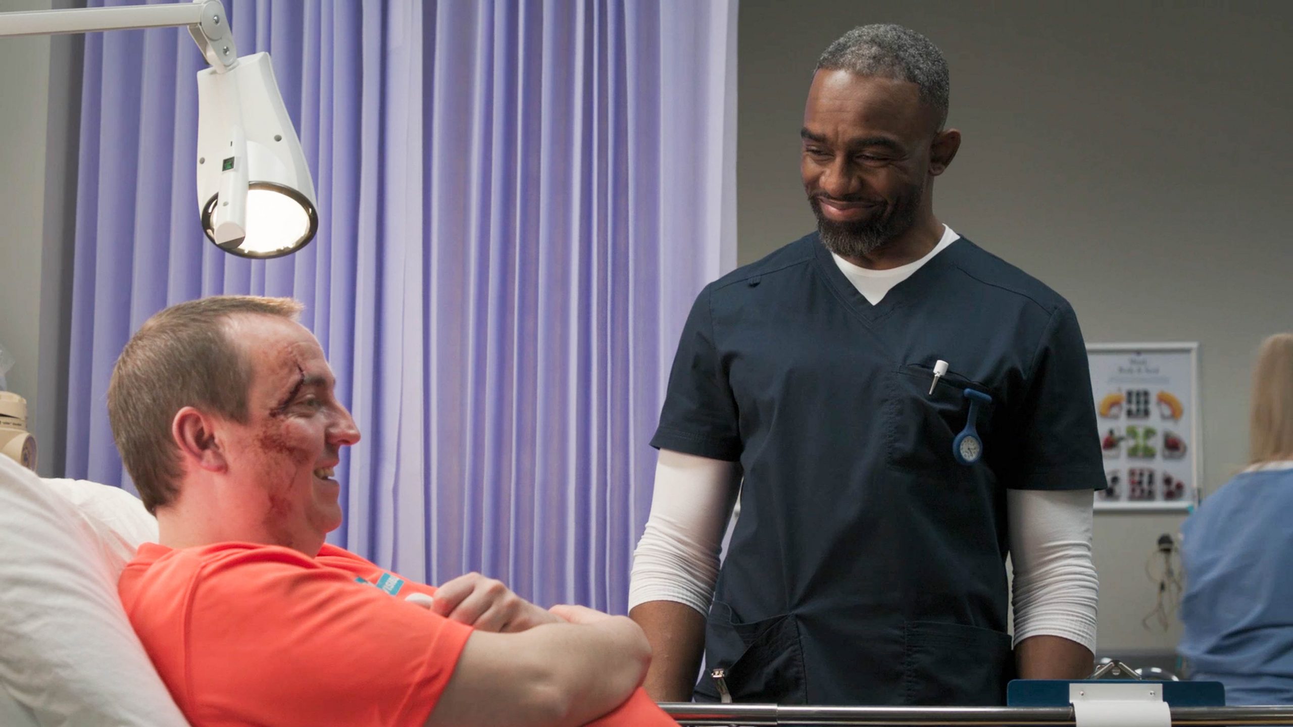 Jacob turns detective with an MS patient in Casualty