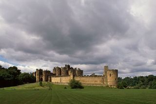 Alnwick Castle, Northumberland, England which doubles for Brancaster Castle in Downton Abbey