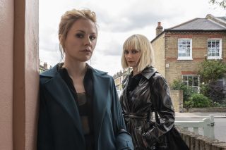 Anna Paquin as Robyn and Lydia Wilson as Eve in Flack