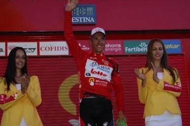 Philippe Gilbert (Omega Pharma-Lotto) on the podium.